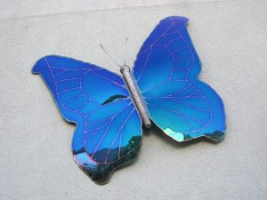 Metallkunst Schmetterling blau